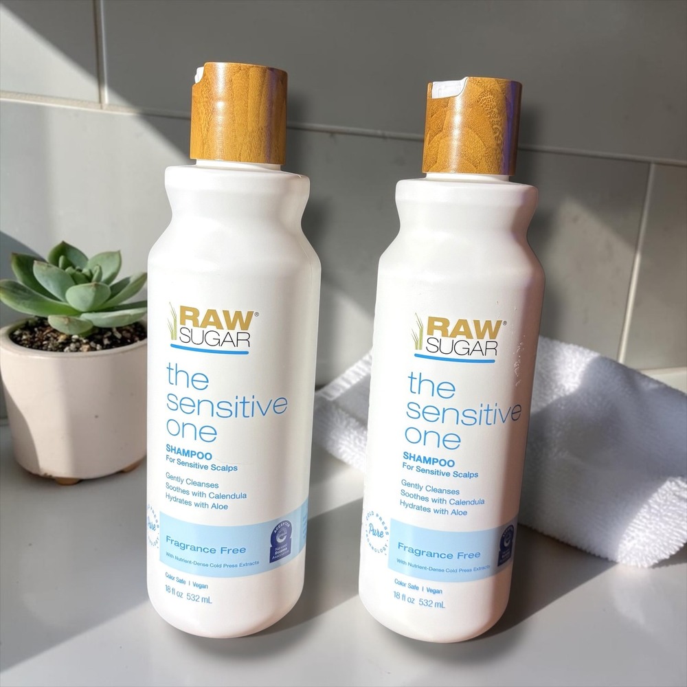 Raw Sugar The‎ Sensitive One Shampoo Fragrance Free Sensitive Scalp 18oz 2 Pack
